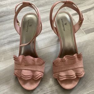 Faux suede sandals